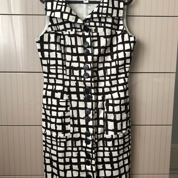 Talbots "Giraffe" Print Button Dress Petite - Picture 2 of 10